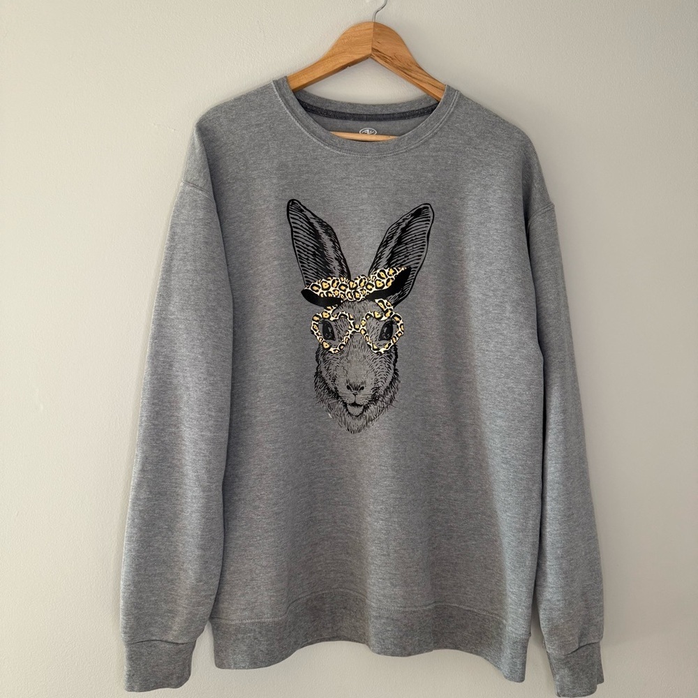 Gray Rabbit Graphic Sweatshirt - Picture 2 of 7